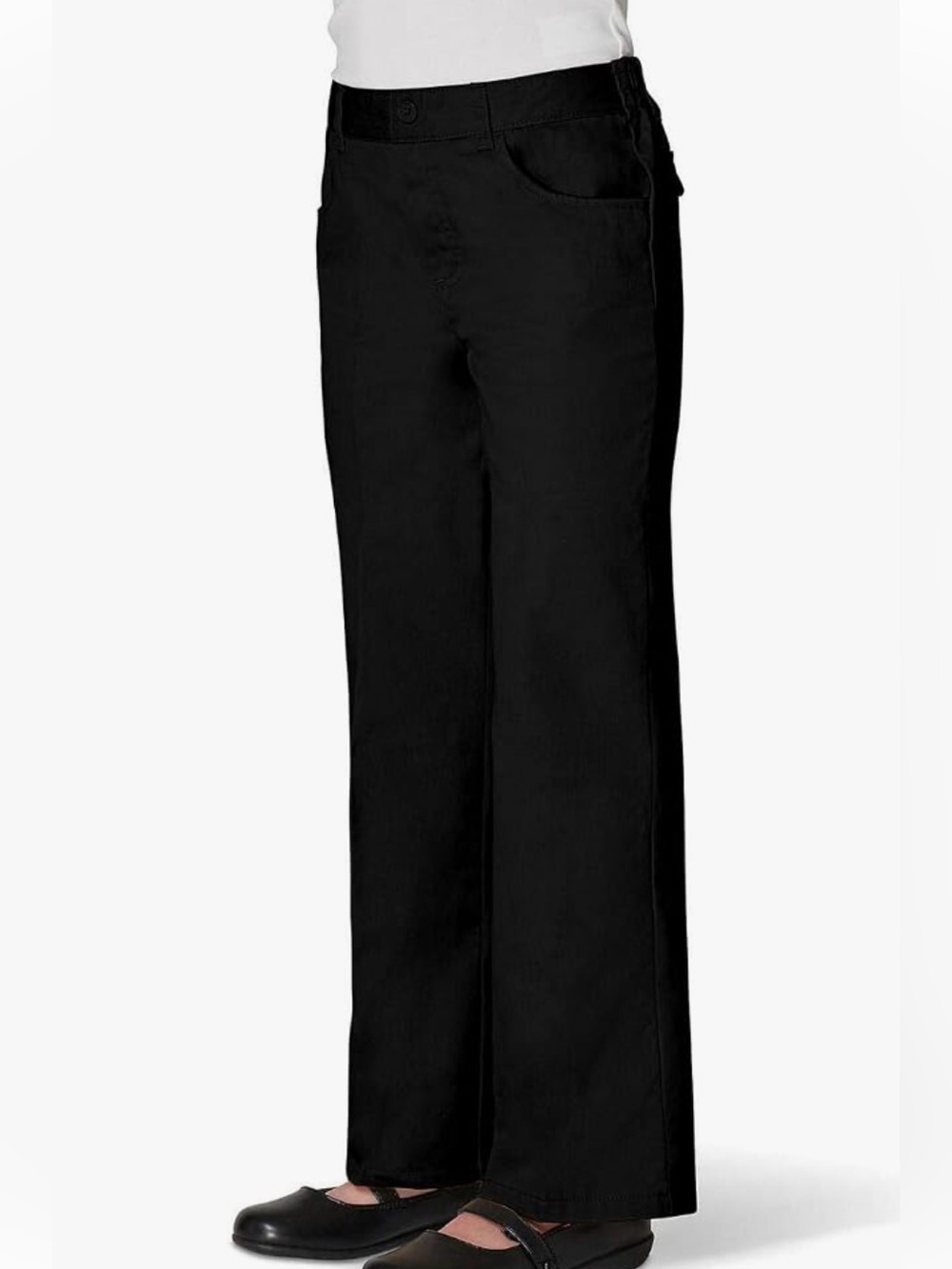 French Toast Girls Flat Front Bootcut Pull-on Pants Black